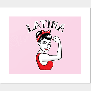 Cute Latina Rosie the Riveter Tattoo Posters and Art